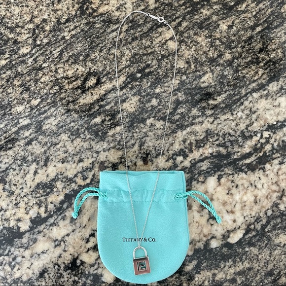Tiffany & Co. Initial Padlock Charm Necklace in Silver - Picture 7 of 8